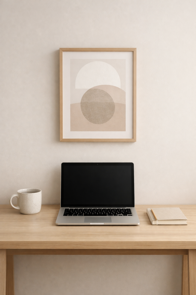 🏡 Cozy Neutral Home Office Ideas for Small Spaces